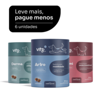 Kit Suplemento Palatavel Vitz Pet para Cães de Porte Médio e Grande - 6 unidades