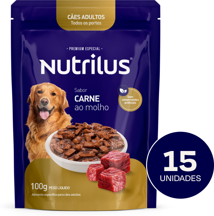 Kit Ração Úmida Nutrilus Sabores Variados para Cães Adultos 100 g - 30 unidades
