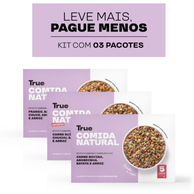 Kit Alimentação Natural True Sabores Variados para Cães Adultos 1 Kg”