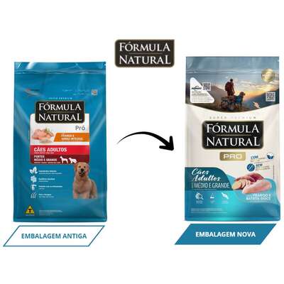 Ração Fórmula Natural Pró Super Premium Sabor Frango e Batata Doce para Cães Adultos Raças Médias e Grandes