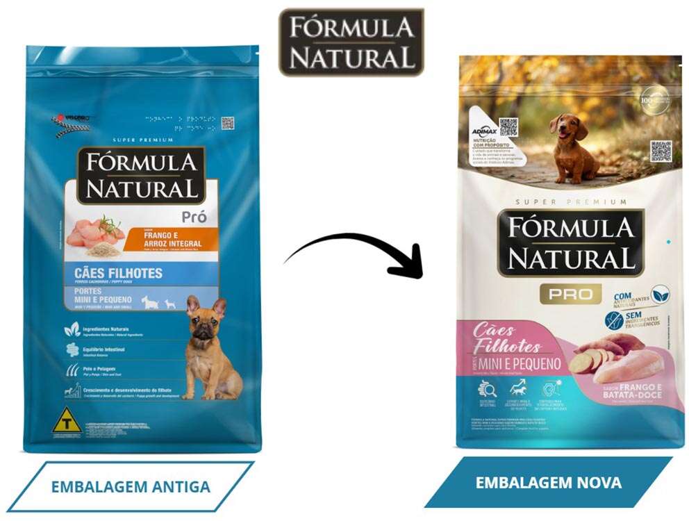 Ração Fórmula Natural Pró Super Premium Sabor Frango e Batata Doce para Cães Filhotes Raças Minis e Pequenas - 2,5Kg