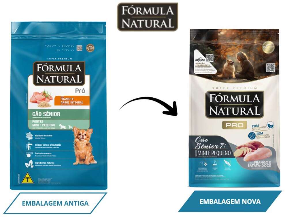 Ração Seca Fórmula Natural Pró Sênior Frango e Batata Doce para Cães Idosos de Porte Mini e Pequeno - 10,1Kg