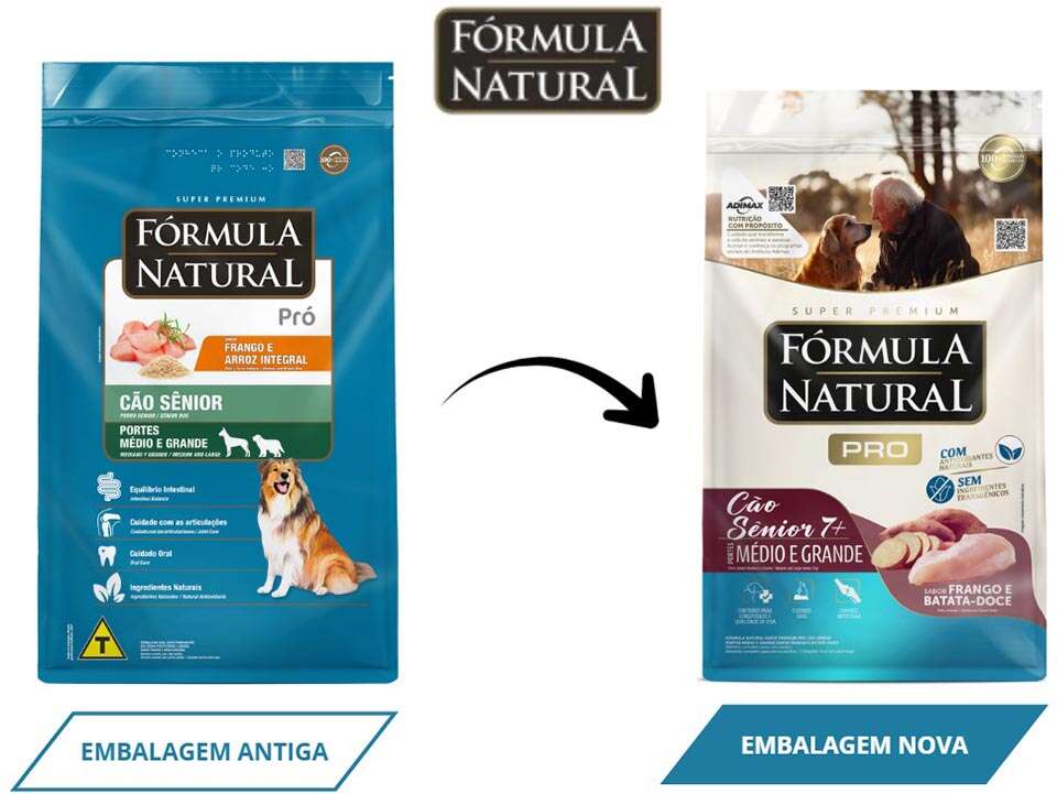 Ração Seca Fórmula Natural Pró Sênior Frango e Batata Doce para Cães Idosos de Porte Médio e Grande - 15Kg