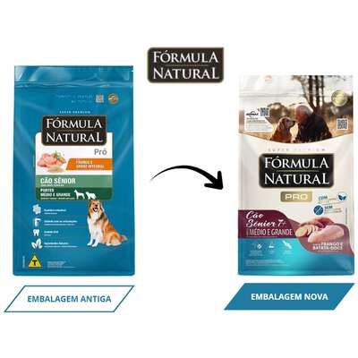 Ração Seca Fórmula Natural Pró Sênior Frango e Batata Doce para Cães Idosos de Porte Médio e Grande