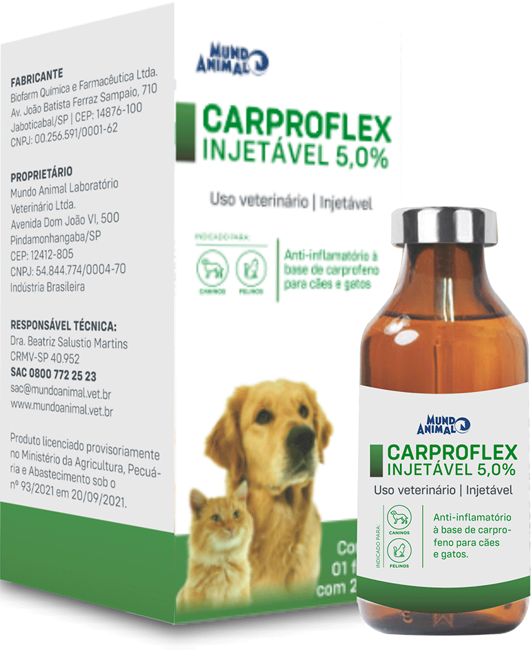 Anti-inflamatório Mundo Animal Carproflex para Cães e Gatos - 20 mL