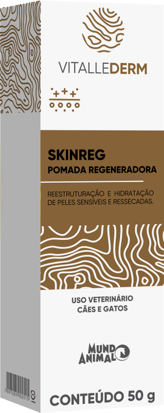 Pomada Regeneradora Skinreg Mundo Animal Vitallederm para Cães e Gatos - 50 g