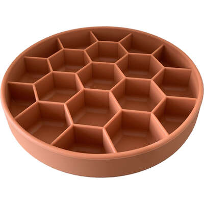 Comedouro Lento Meau Hexa Terracota Antiderrapante para Cães