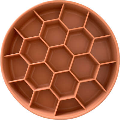 Comedouro Lento Meau Hexa Terracota Antiderrapante para Cães
