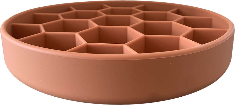 Comedouro Lento Meau Hexa Terracota Antiderrapante para Cães - Tam. G