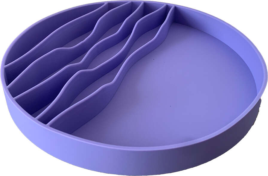 Comedouro Lento Meau Ondas Lilás com ventosa para Cães - Tam. Único