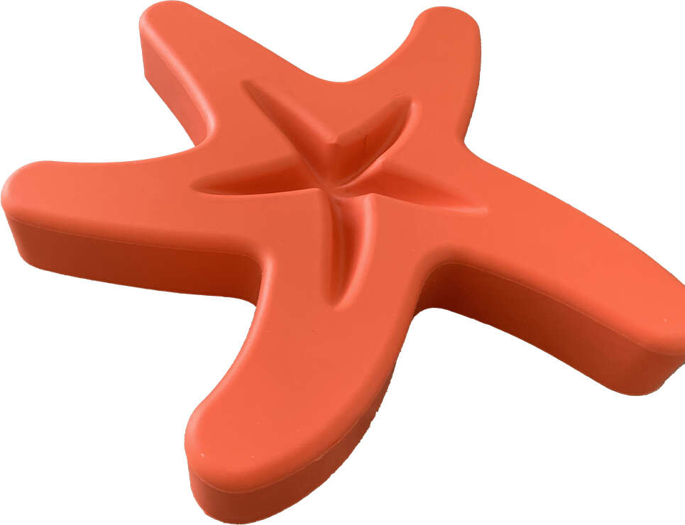 Comedouro Lento Meau Estrela do Mar Coral congelável para Cães e Gatos - Tam. Único