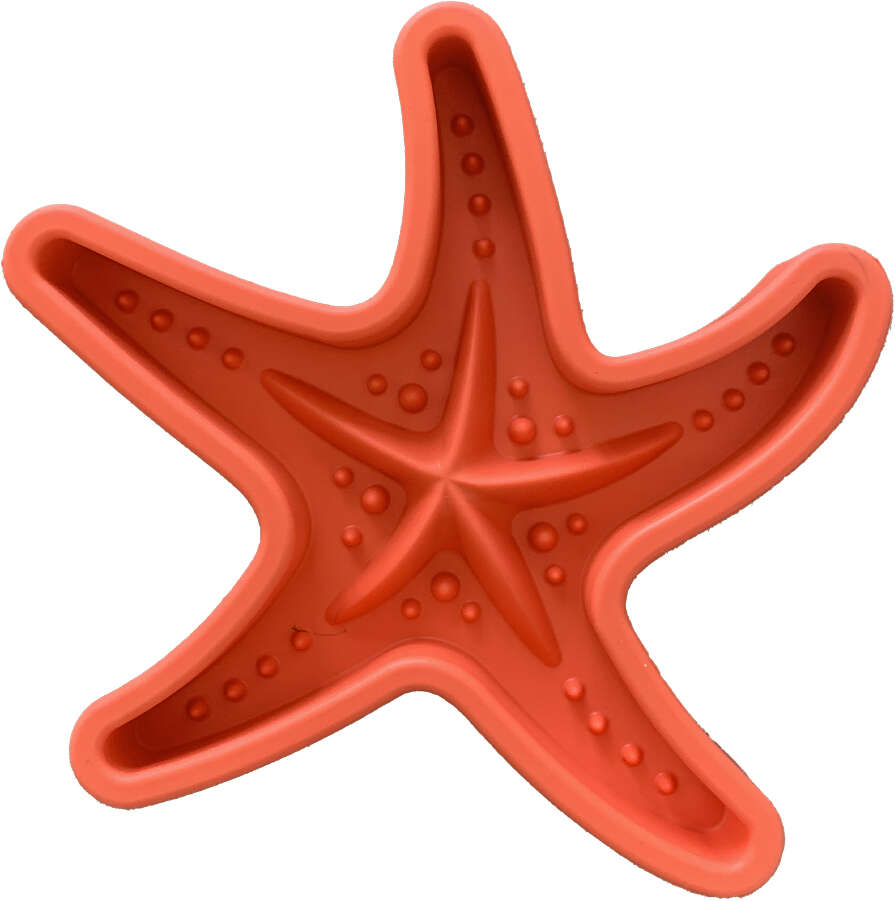 Comedouro Lento Meau Estrela do Mar Coral congelável para Cães e Gatos - Tam. Único
