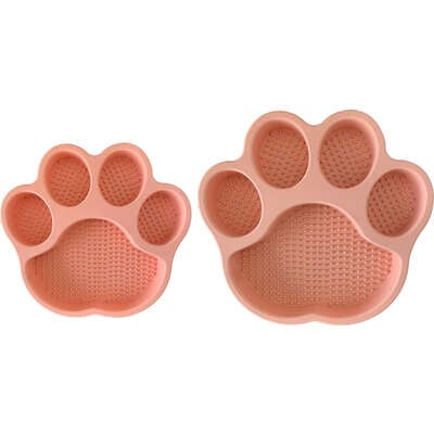 Comedouro Lento Meau Patinha Pessêgo congelável para Cães e Gatos