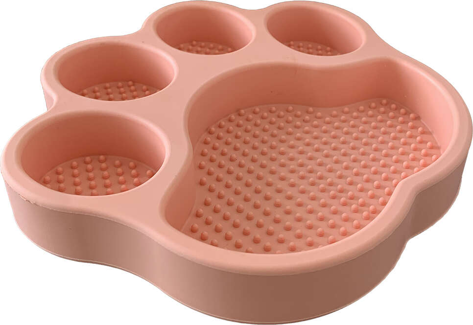 Comedouro Lento Meau Patinha Pessêgo congelável para Cães e Gatos - Tam. P