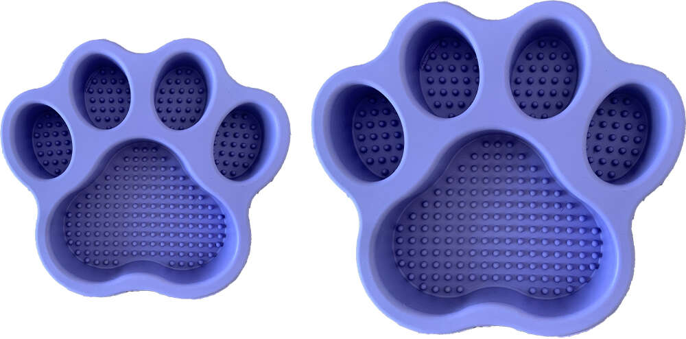 Comedouro Lento Meau Patinha Lilás congelável para Cães e Gatos - Tam. P