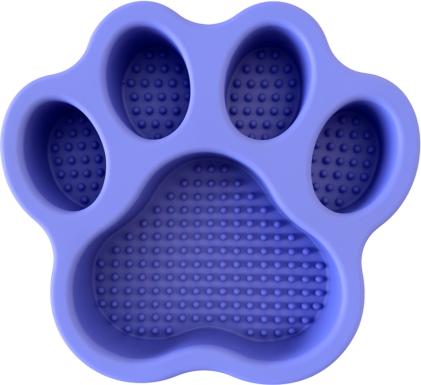 Comedouro Lento Meau Patinha Lilás congelável para Cães e Gatos - Tam. P