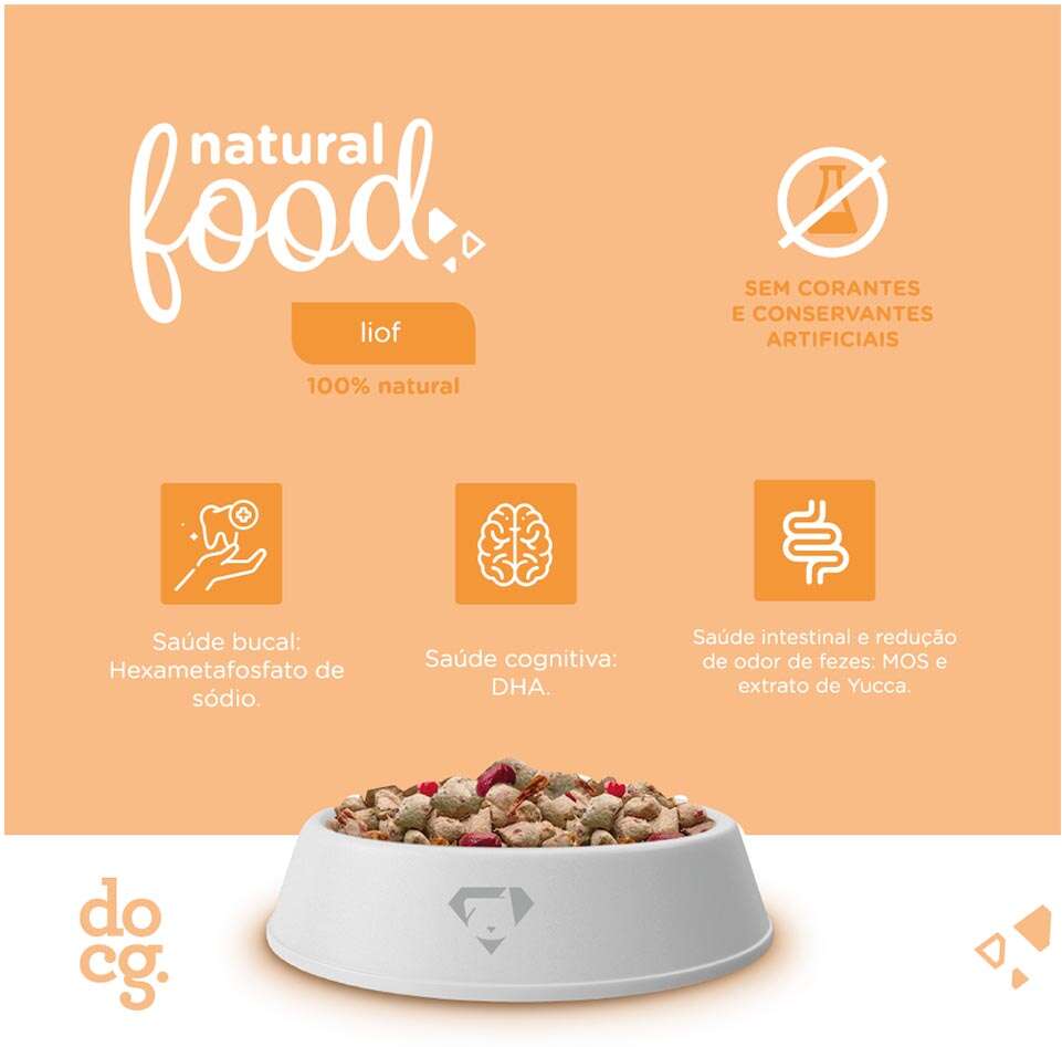 Ração Seca Doc.g Natural Food Liof Carne para Cães - 5Kg