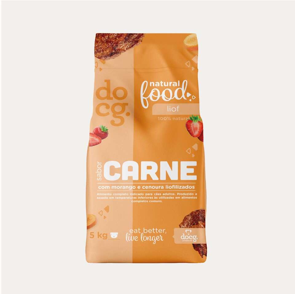 Ração Seca Doc.g Natural Food Liof Carne para Cães - 5Kg