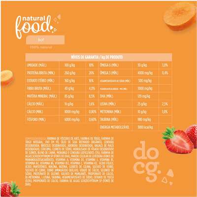 Ração Seca Doc.g Natural Food Liof Carne para Cães