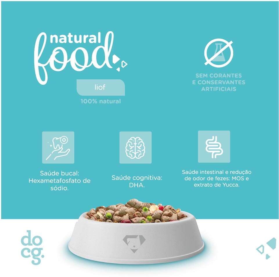 Ração Seca Doc.g Natural Food Liof Frango para Cães - 900 g