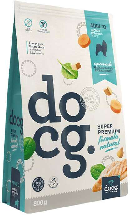 Ração Seca Doc.g Super Premium Fórmula Natural Frango com Batata Doce para Cães Porte Micro e Pequeno - 800 g