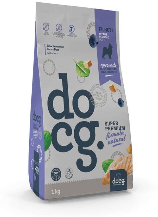 Ração Seca docg. Frango com Batata Doce para Cães Filhotes Micro e Pequeno Porte - 1Kg