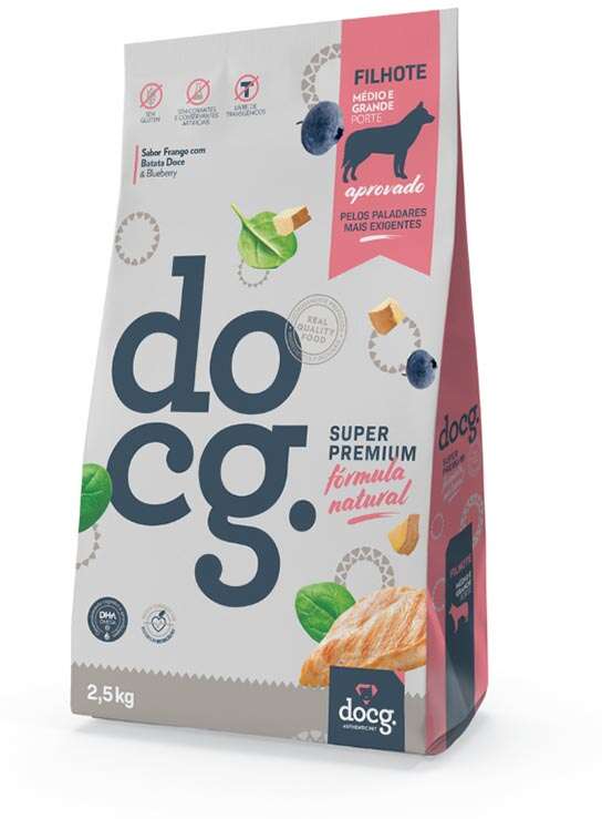 Ração Seca docg. Frango com Batata Doce para Cães Filhotes Médio e Grande Porte - 2,5Kg