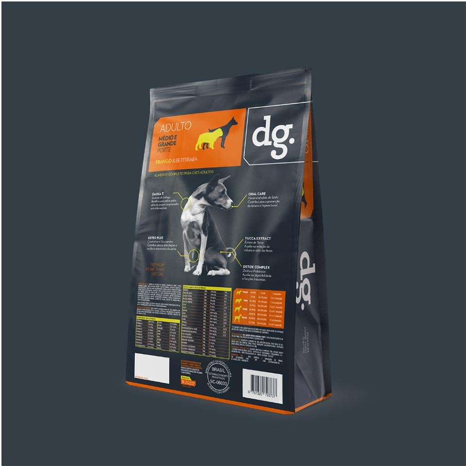Ração Seca dg. Frango e Beterraba para Cães Adultos Médio e Grande Porte - 15Kg