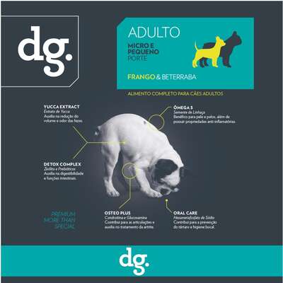 Ração Seca dg. Frango e Beterraba para Cães Adultos Micro e Pequeno Porte