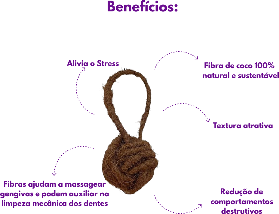 Brinquedo Sustentável Amicus Coconut Loop Marrom para Cães - Tam. Único