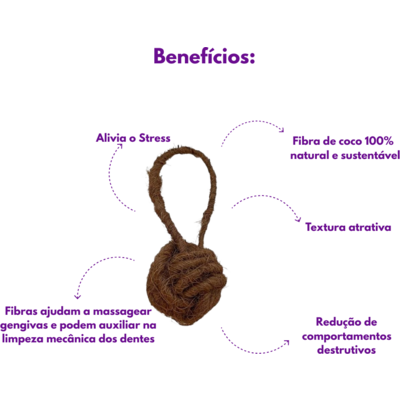 Brinquedo Sustentável Amicus Coconut Loop Marrom para Cães