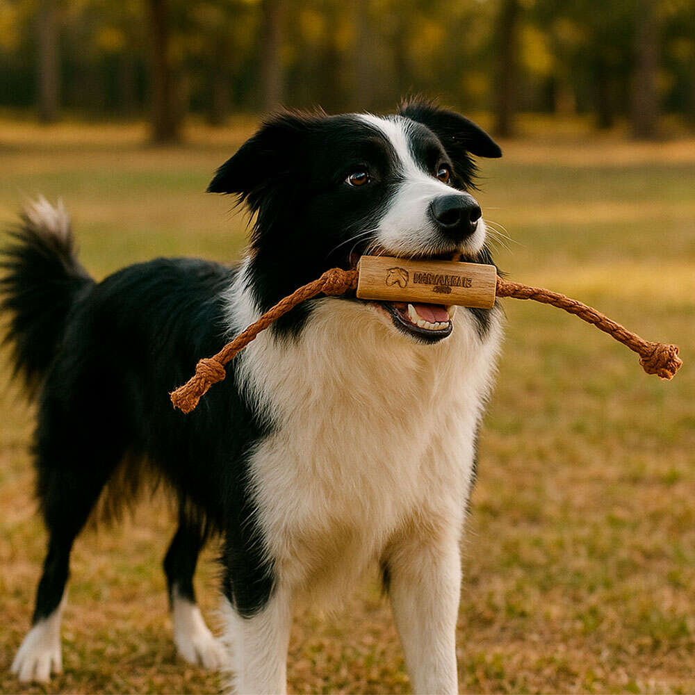 Brinquedo Sustentável Amicus Coconut Wood Bone Marrom para Cães - Tam. Único