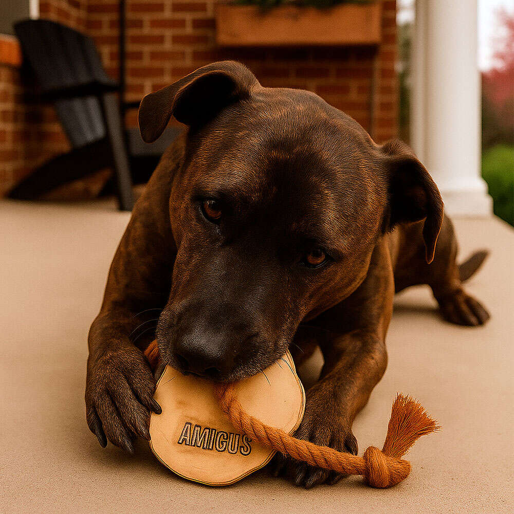 Brinquedo Sustentável Amicus Coconut Wood Disco Marrom para Cães - Tam. Único