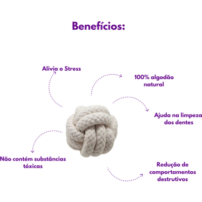 Brinquedo Sustentável Amicus Corda Ball Branco para Cães