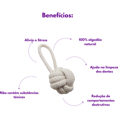 Brinquedo Sustentável Amicus Corda Loop Branco para Cães