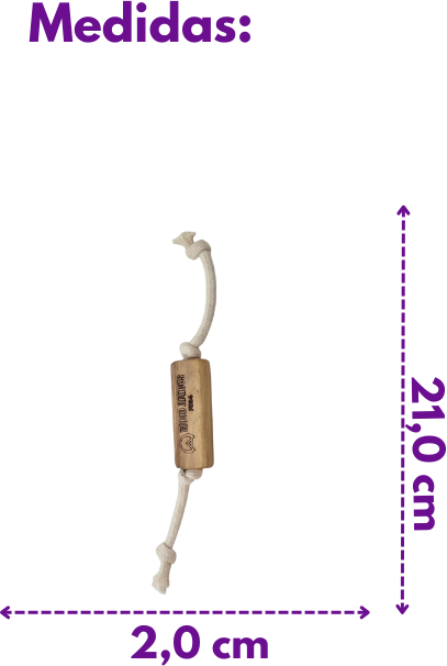Brinquedo Sustentável Amicus Corda Wood Bone Branco para Cães - Tam. Único