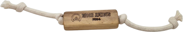 Brinquedo Sustentável Amicus Corda Wood Bone Branco para Cães - Tam. Único