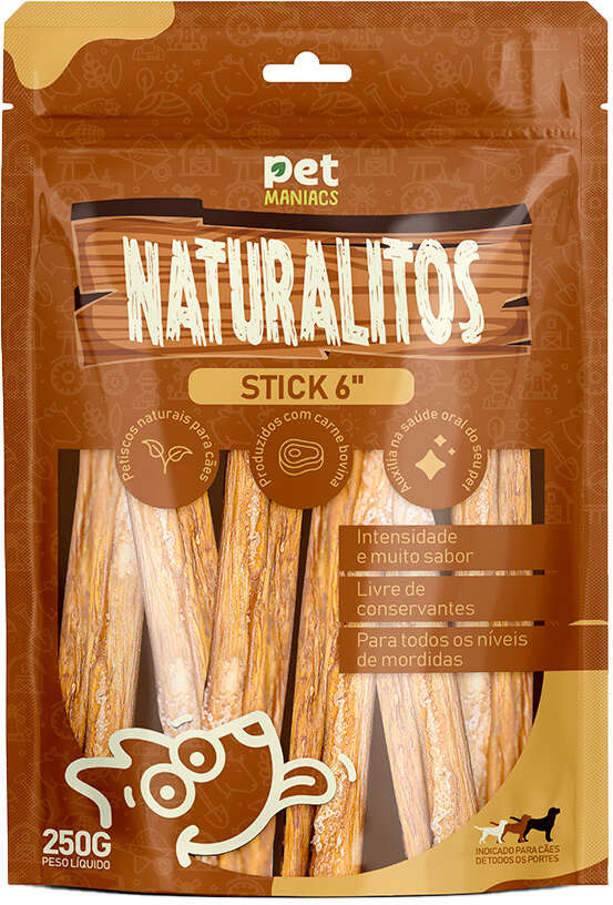 Petisco Pet Maniacs Naturalitos Stick 6" para Cães - 250 g