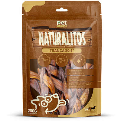 Petisco Pet Maniacs Naturalitos Trançado 6" para Cães