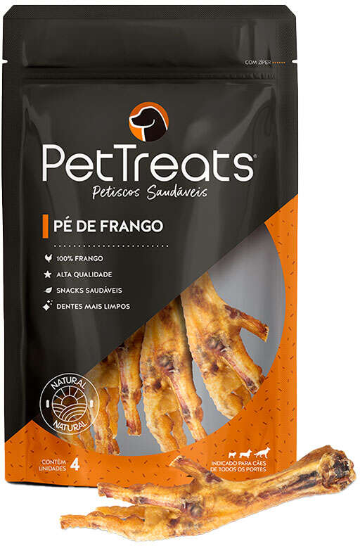 Petisco PetTreats Pé de Frango para Cães - 4 Unidades