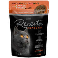 Ração Úmida Alinutri Receita Especial para Gatos Adultos Castrados - 70 g