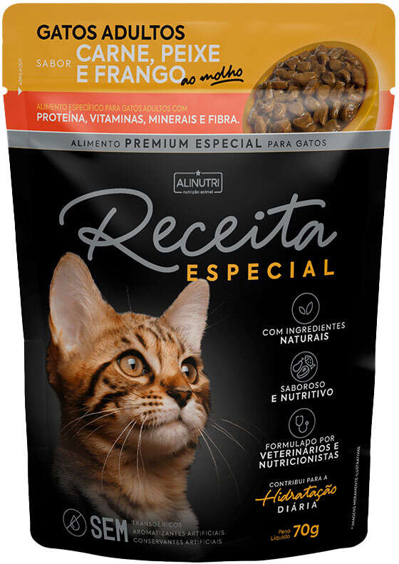 Ração Úmida Alinutri Receita Especial para Gatos Adultos - 70 g