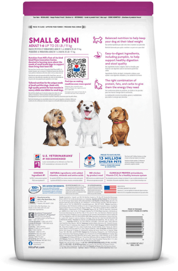 Ração Seca Hill's Science Diet para Cães Adultos Raças Minis e Pequenas - 2,04Kg