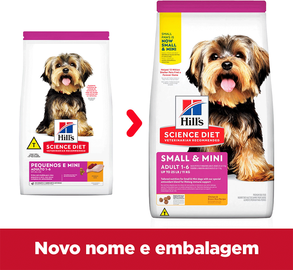 Ração Seca Hill's Science Diet para Cães Adultos Raças Minis e Pequenas - 2,04Kg