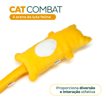 Brinquedo Pelúcia Gatton Cat Combat com Catnip Orgânico Amarelo para Gatos