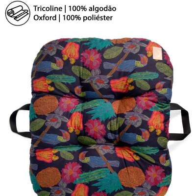 Almofada Fábrica Pet Com Alça Flor Noturna para Cães e Gatos