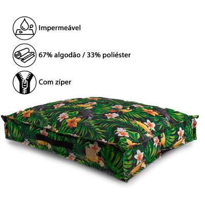 Almofada Fábrica Pet Futon Impermeável Floresta Verde para Cães e Gatos