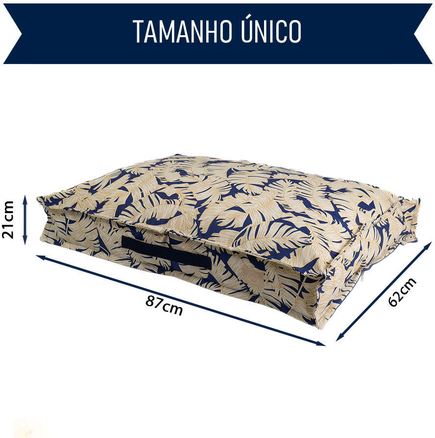 Almofada Fábrica Pet Futon Impermeável Folha para Cães e Gatos - Tam. Único