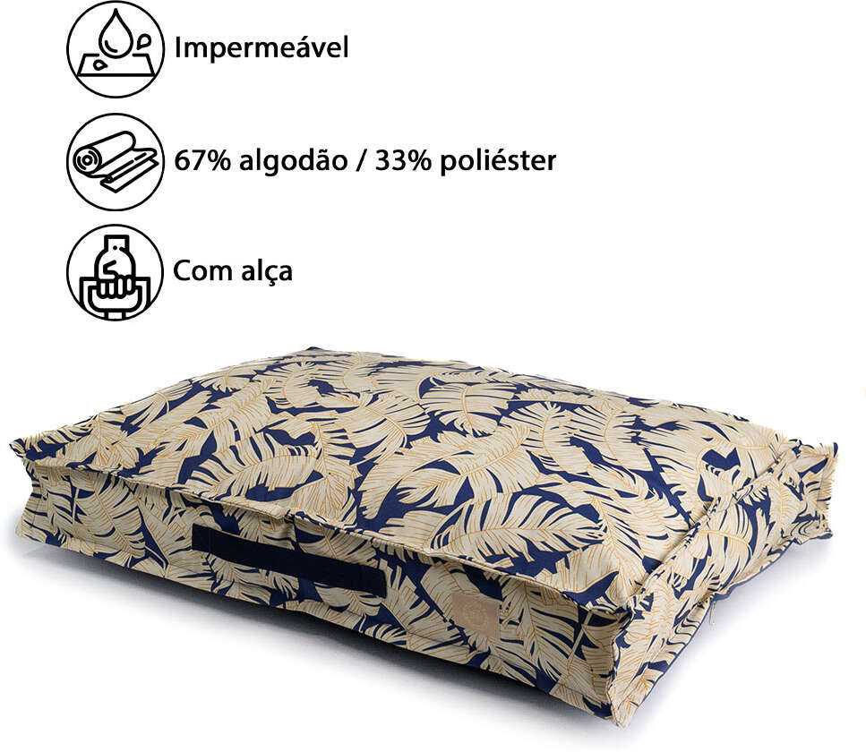 Almofada Fábrica Pet Futon Impermeável Folha para Cães e Gatos - Tam. Único