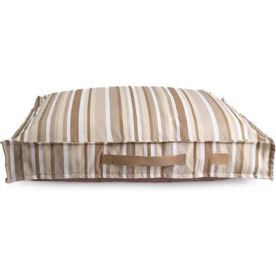 Almofada Fábrica Pet Futon Impermeável Listra Cáqui para Cães e Gatos